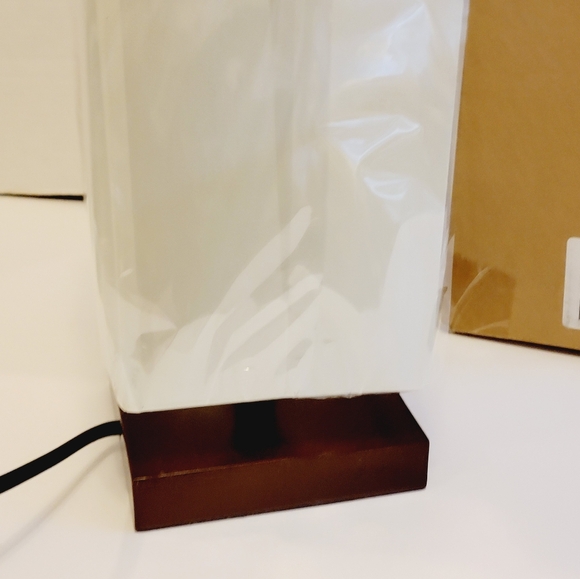 Brightech Wooden Base Table & Desk Lamp – Elongated Fabric Shade - Picture 3 of 11